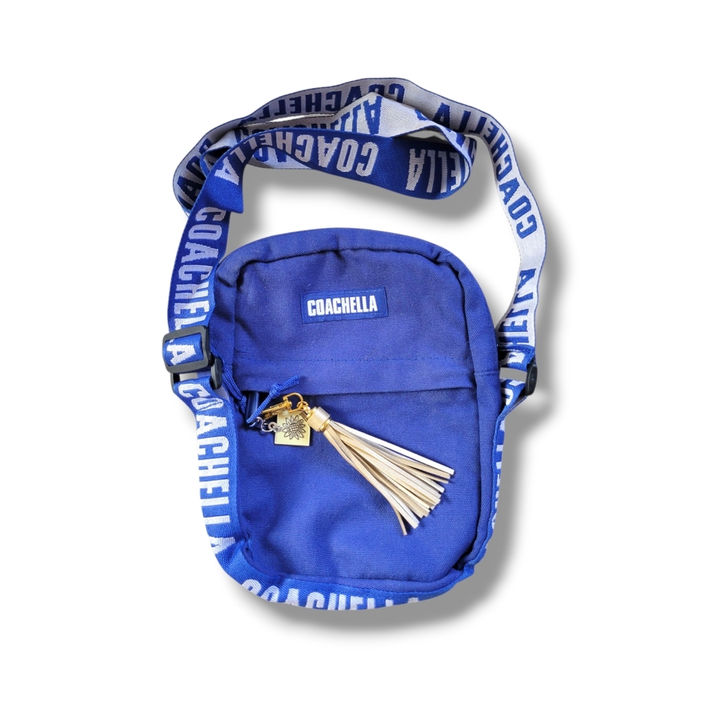 Coachella | AMEX | NWOT 2025 Blue/White Canvas Crossbody Bag